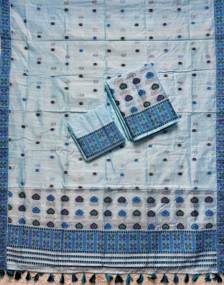 Ready-To-Wear Multi-Dhaga Work AC Cotton* Mekhela Sador