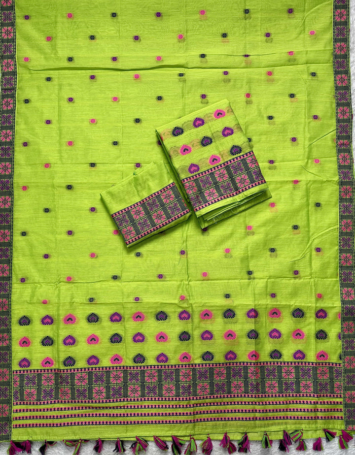 Ready-To-Wear Multi-Dhaga Work AC Cotton* Mekhela Sador