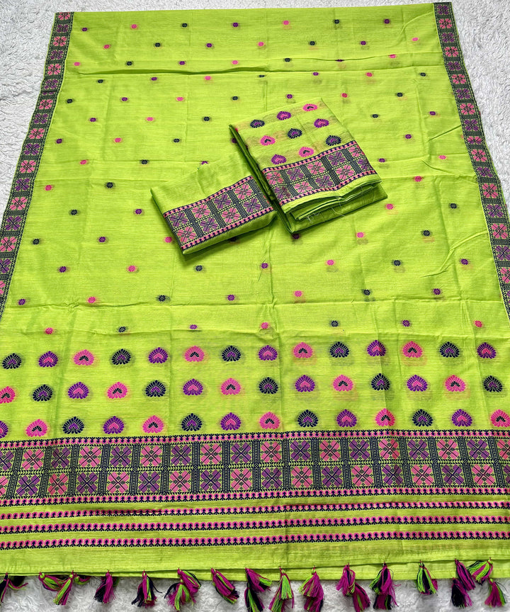 Ready-To-Wear Multi-Dhaga Work AC Cotton* Mekhela Sador