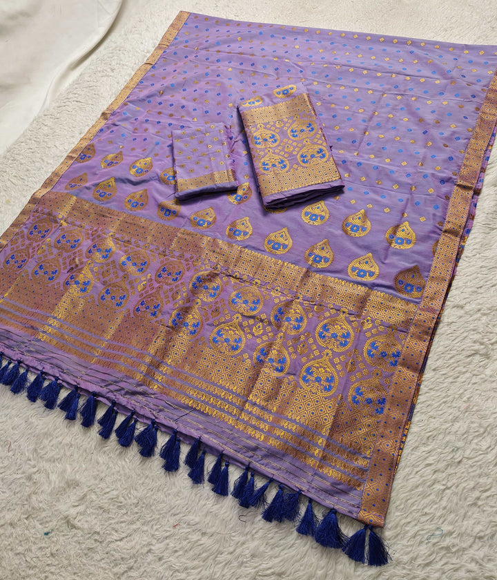 Ready-To-Wear Gold Jari Super Cotton* Mekhela Sador