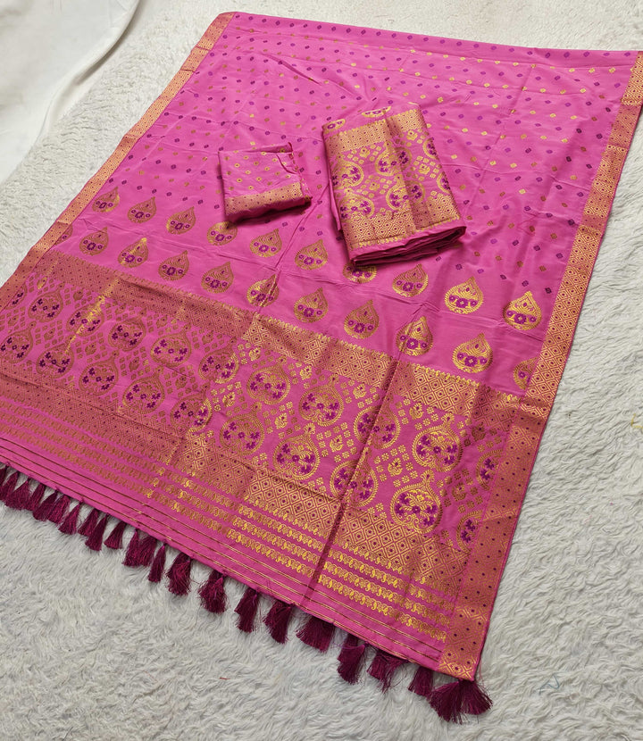 Ready-To-Wear Gold Jari Super Cotton* Mekhela Sador