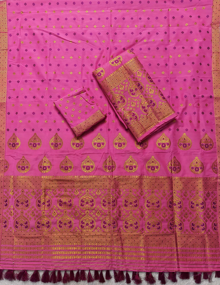 Ready-To-Wear Gold Jari Super Cotton* Mekhela Sador