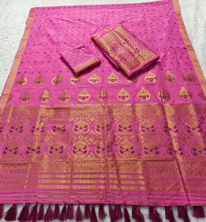 Ready-To-Wear Gold Jari Super Cotton* Mekhela Sador