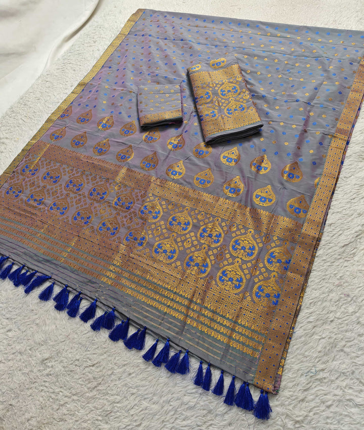 Ready-To-Wear Gold Jari Super Cotton* Mekhela Sador