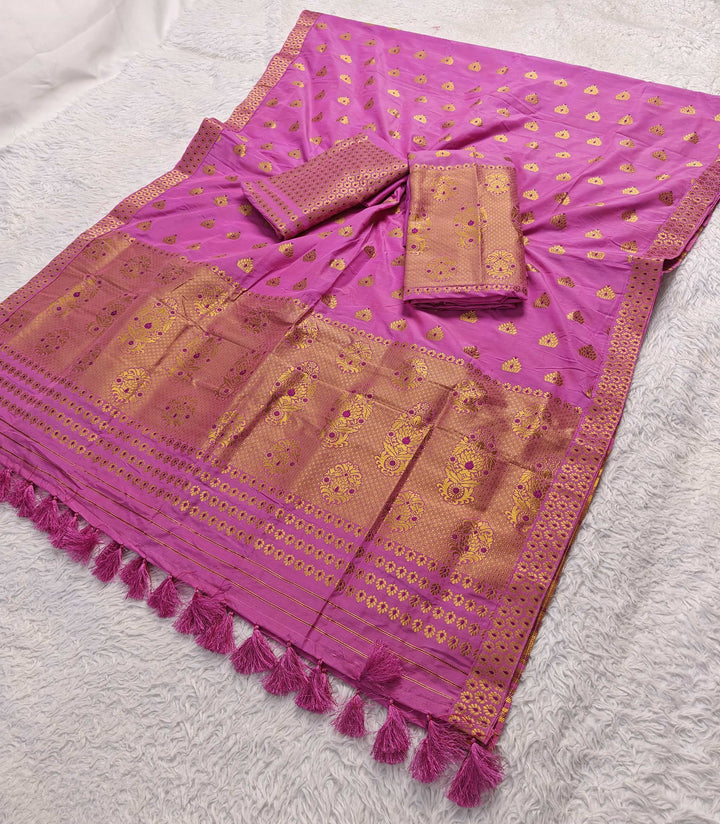 Ready-To-Wear Silver Gold Super Cotton* Mekhela Sador