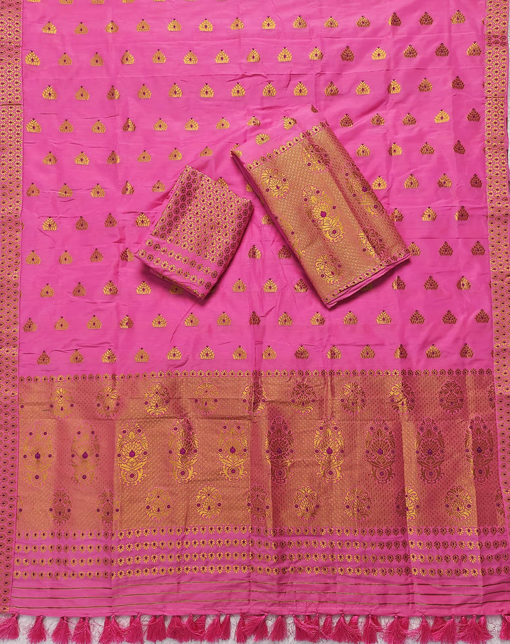 Ready-To-Wear Silver Gold Super Cotton* Mekhela Sador