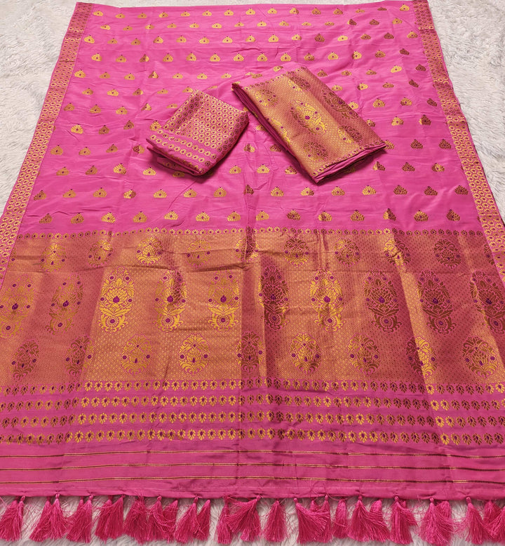 Ready-To-Wear Silver Gold Super Cotton* Mekhela Sador