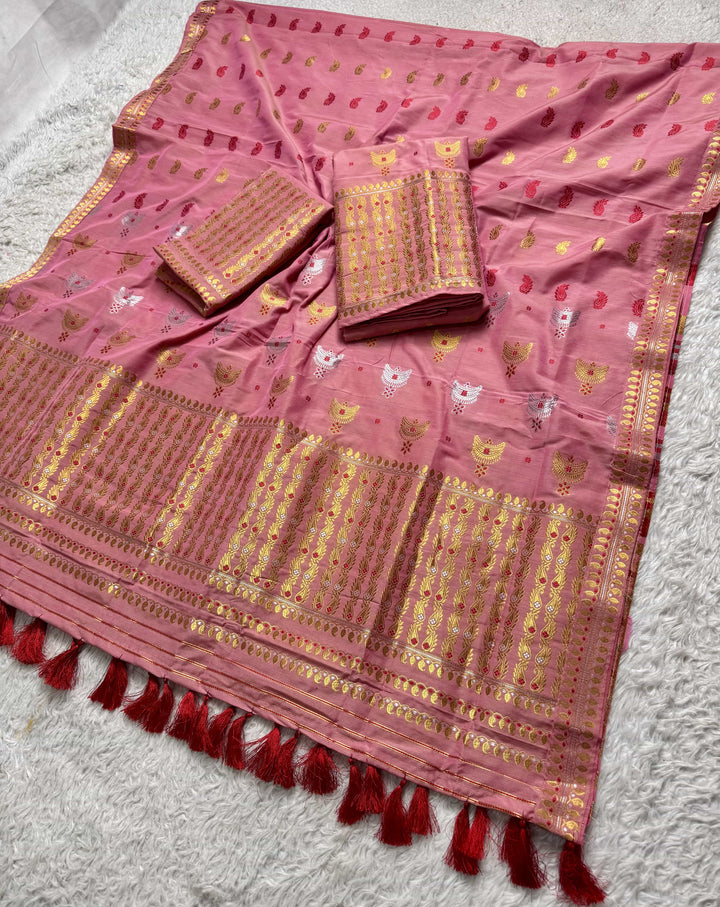 Ready-To-Wear Silver Silver Super Cotton* Mekhela Sador