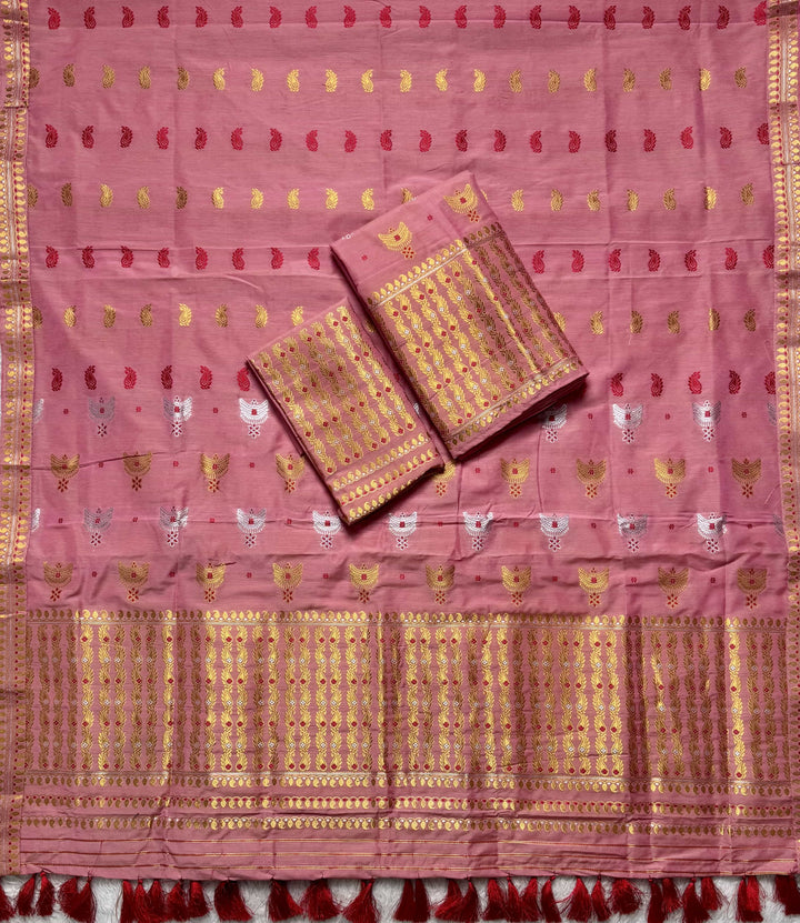 Ready-To-Wear Silver Silver Super Cotton* Mekhela Sador