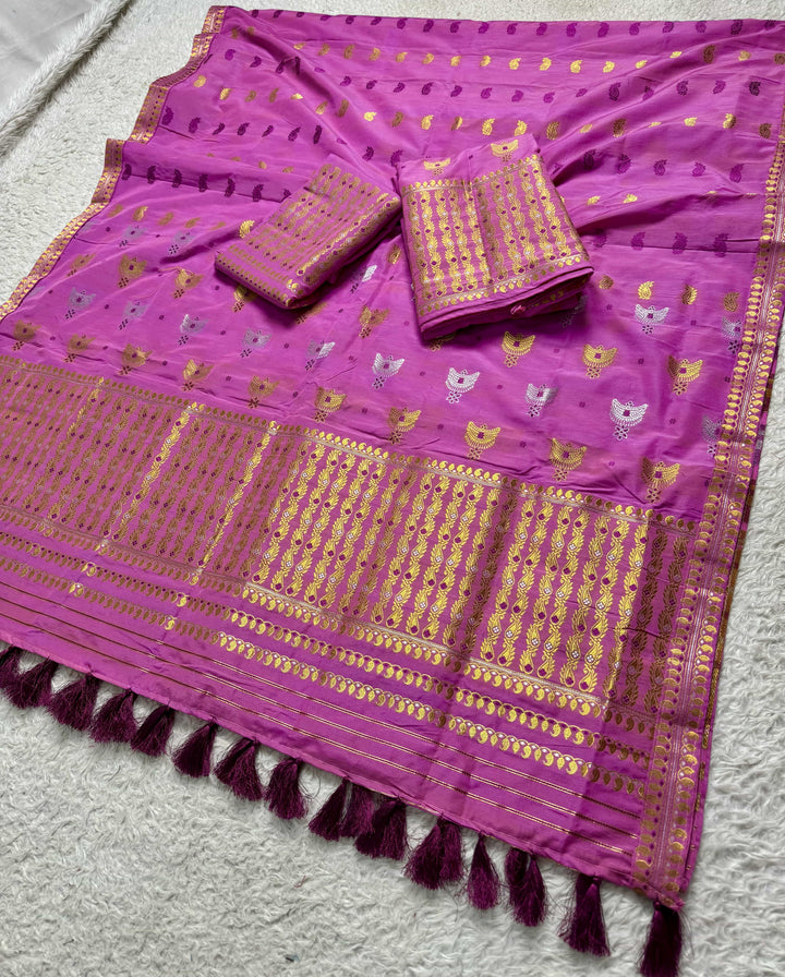 Ready-To-Wear Silver Silver Super Cotton* Mekhela Sador