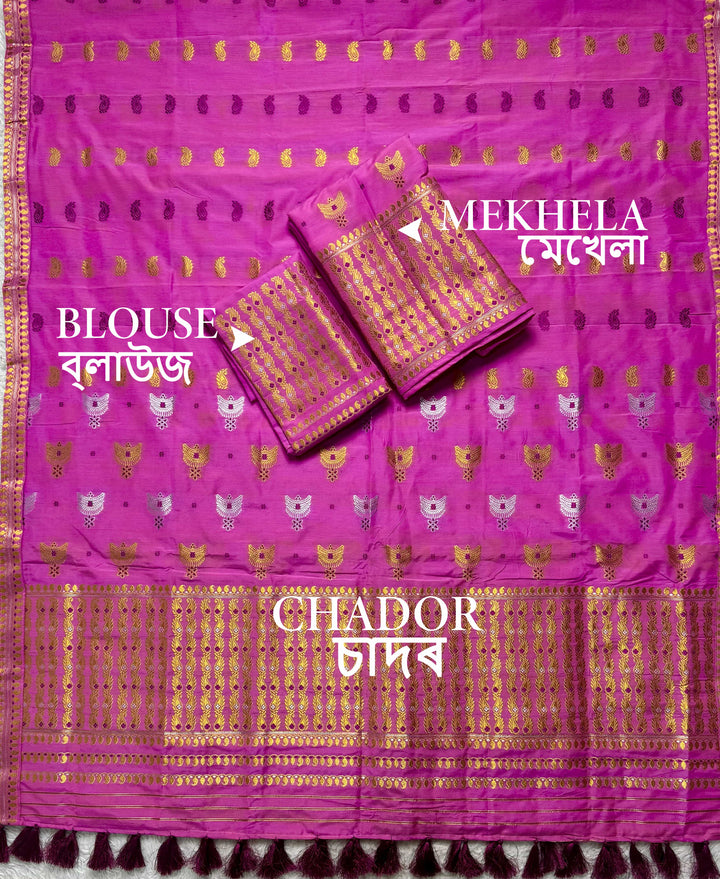 Ready-To-Wear Silver Silver Super Cotton* Mekhela Sador