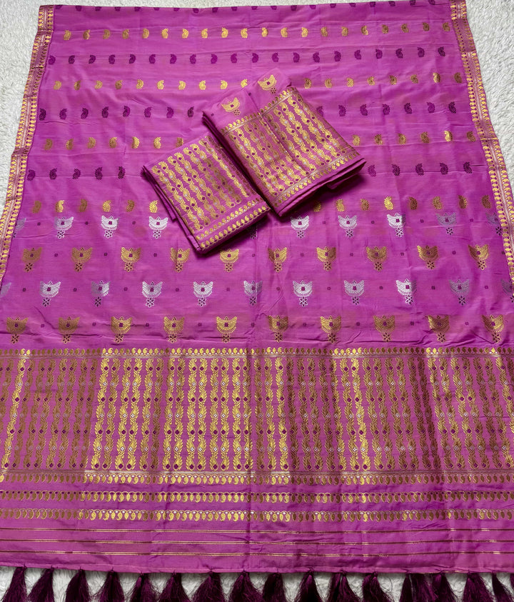 Ready-To-Wear Silver Silver Super Cotton* Mekhela Sador