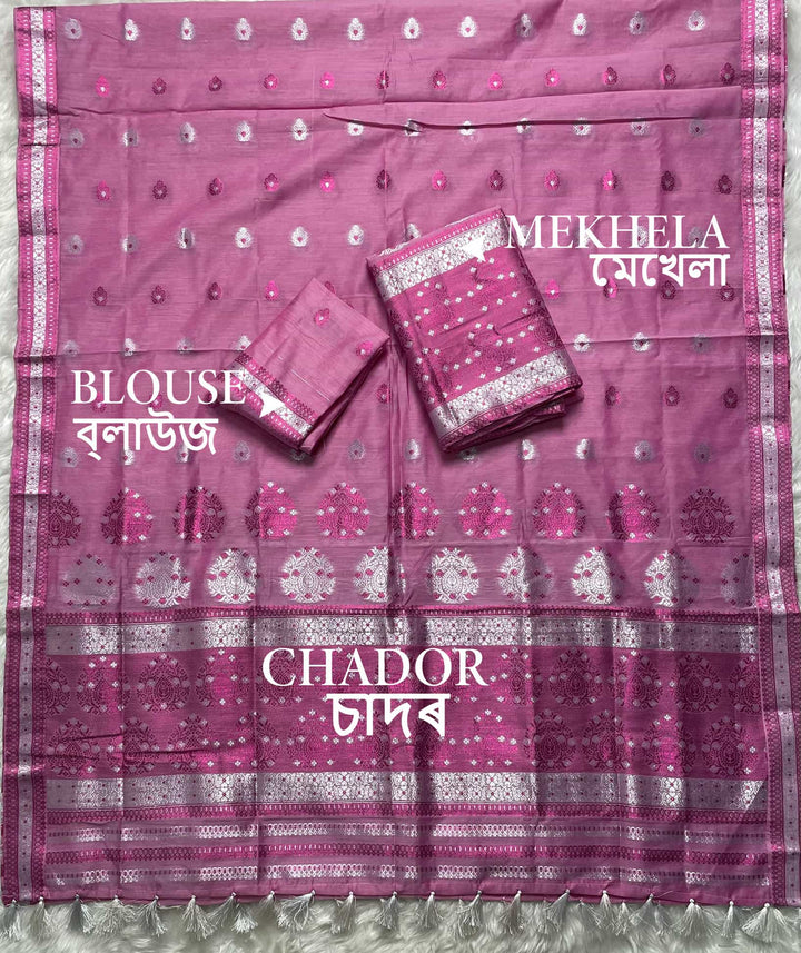 Weaving Colouring Jari AC Cotton* Mekhela Sador
