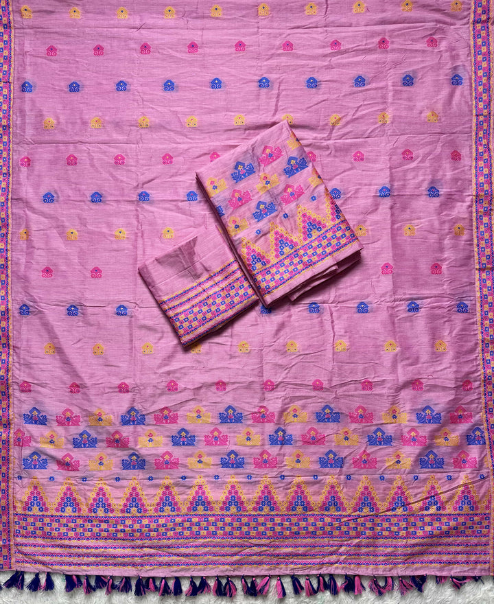 Ready-To-Wear Multi-Dhaga Work Super Cotton* Mekhela Sador