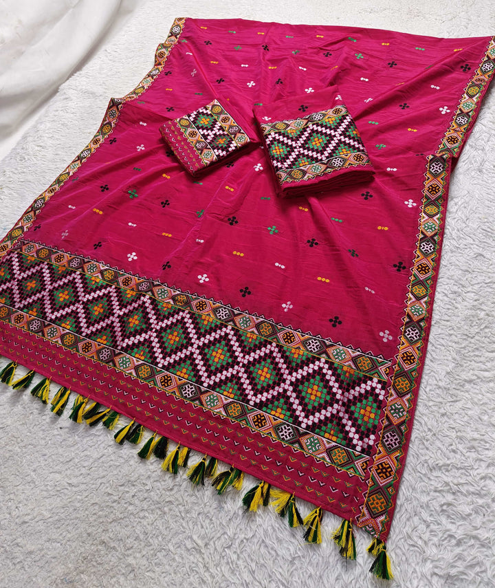 Ready-To-Wear Multi-Dhaga Work Super Cotton* Mekhela Sador