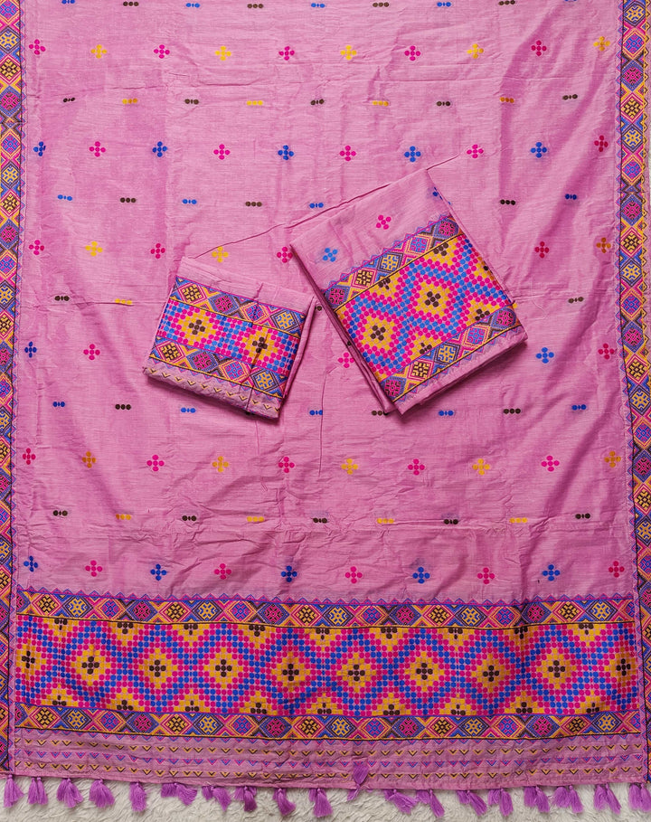 Ready-To-Wear Multi-Dhaga Work Super Cotton* Mekhela Sador