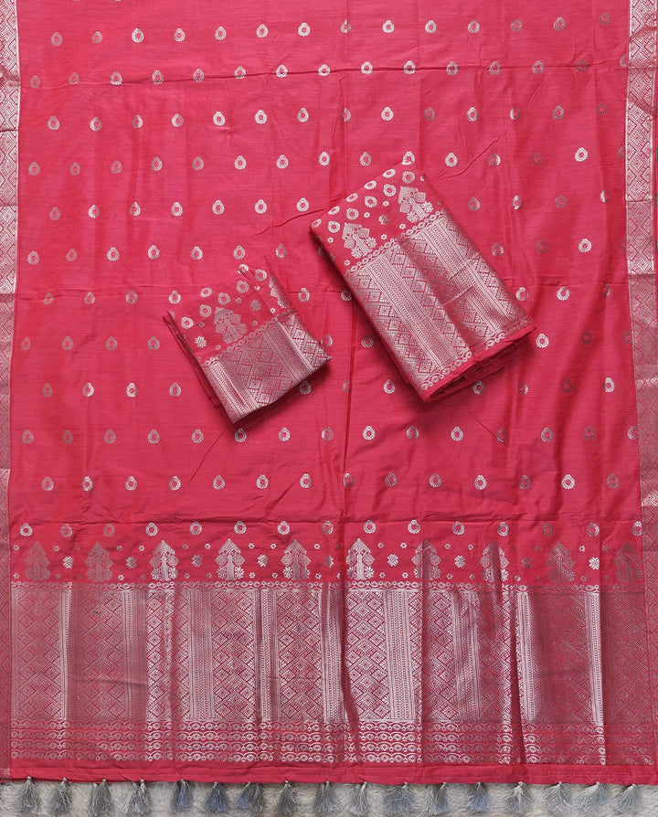Ready-To-Wear Silver Silver Super Cotton* Mekhela Sador