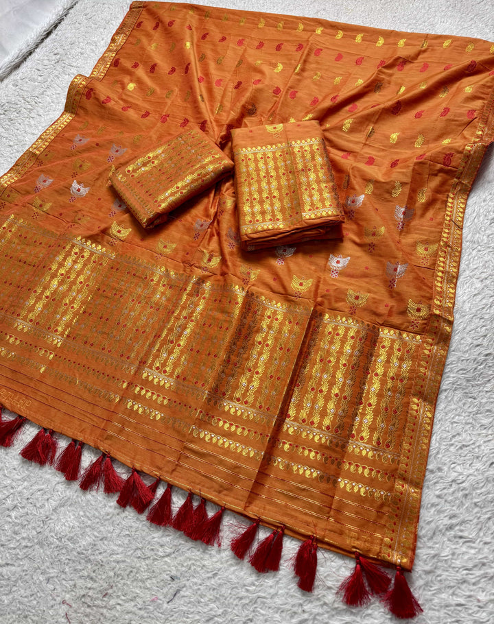 Ready-To-Wear Silver Silver Super Cotton* Mekhela Sador