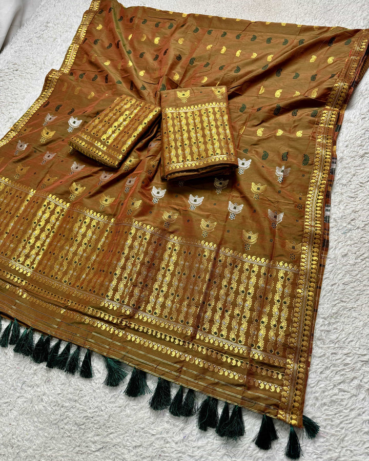 Ready-To-Wear Silver Silver Super Cotton* Mekhela Sador