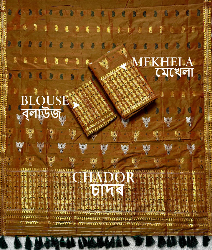 Ready-To-Wear Silver Silver Super Cotton* Mekhela Sador