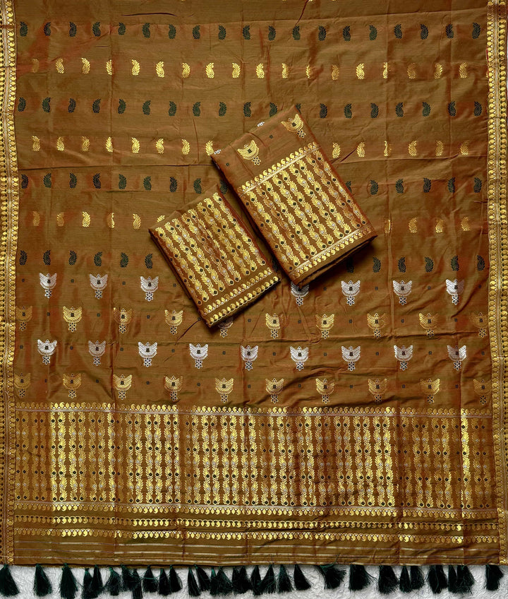 Ready-To-Wear Silver Silver Super Cotton* Mekhela Sador