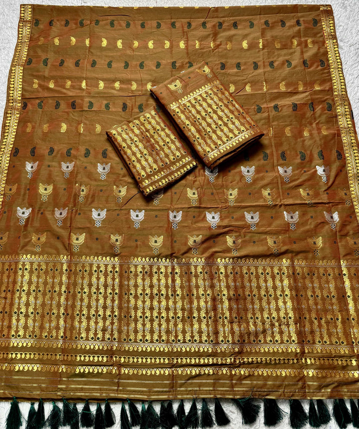 Ready-To-Wear Silver Silver Super Cotton* Mekhela Sador