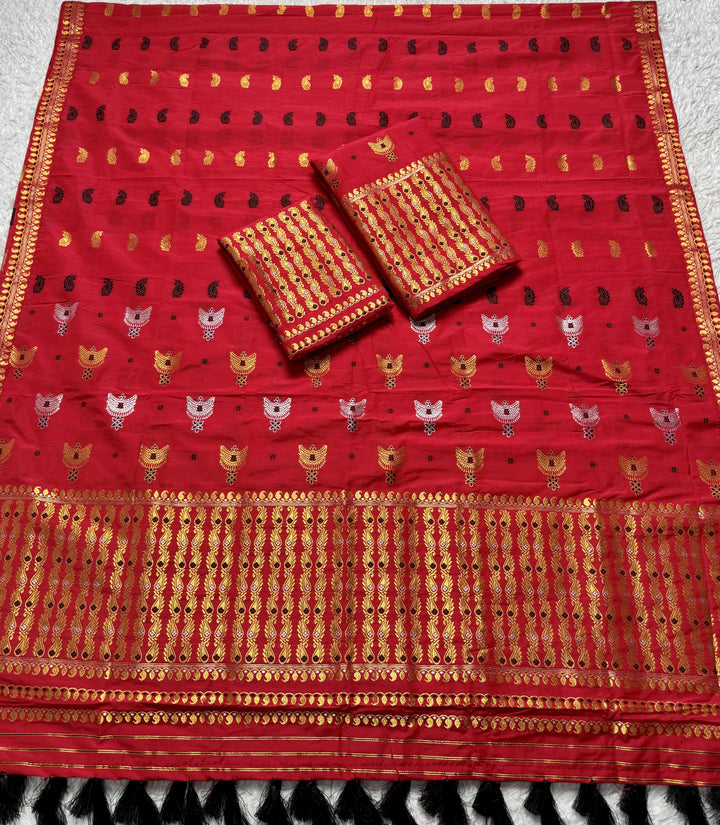 Ready-To-Wear Silver Silver Super Cotton* Mekhela Sador