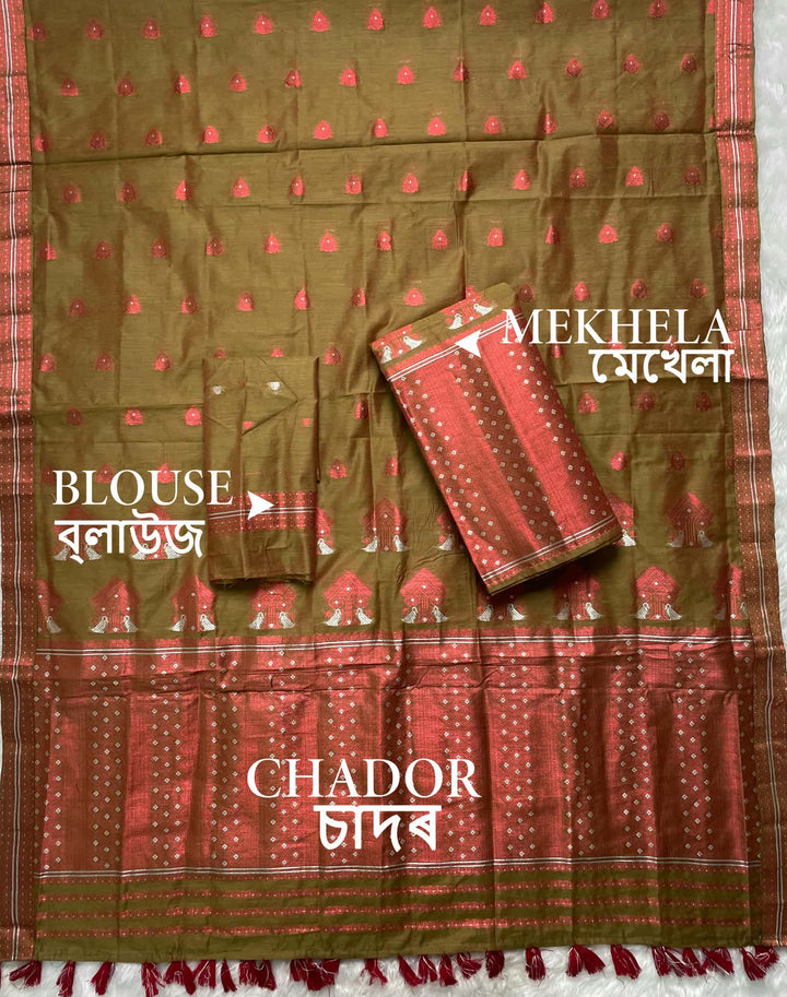 Weaving Colouring Jari AC Cotton* Mekhela Sador