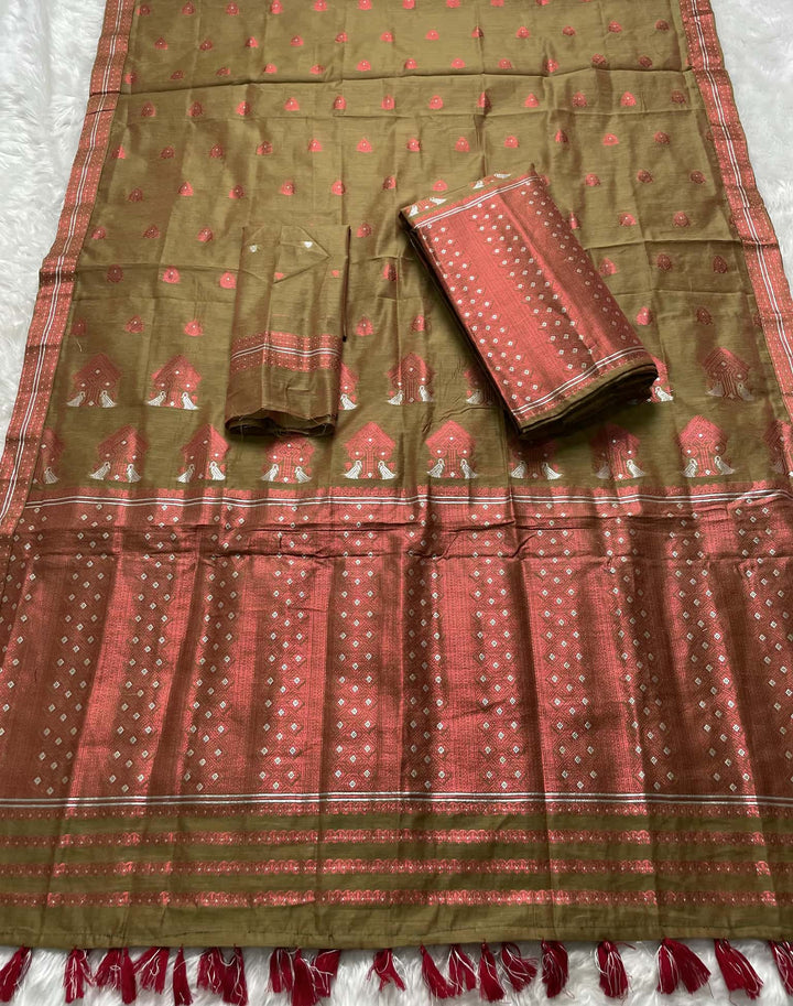 Weaving Colouring Jari AC Cotton* Mekhela Sador