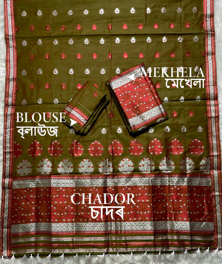 Weaving Colouring Jari AC Cotton* Mekhela Sador
