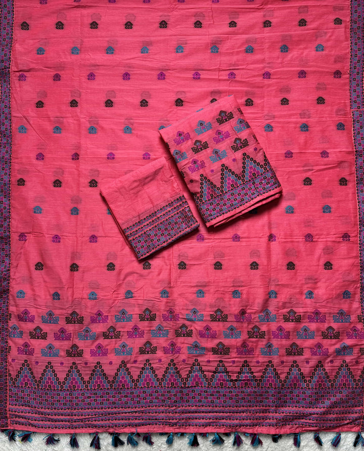 Ready-To-Wear Multi-Dhaga Work Super Cotton* Mekhela Sador