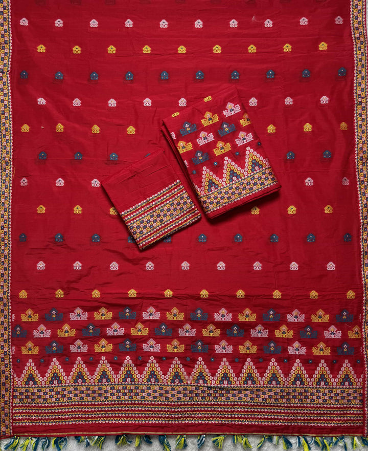 Ready-To-Wear Multi-Dhaga Work Super Cotton* Mekhela Sador