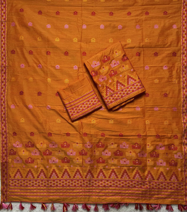 Ready-To-Wear Multi-Dhaga Work Super Cotton* Mekhela Sador