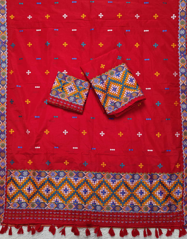 Ready-To-Wear Multi-Dhaga Work Super Cotton* Mekhela Sador