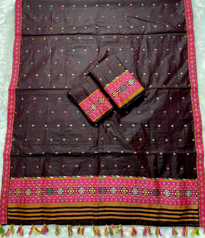 Ready-To-Wear Multi-Dhaga Work AC Cotton* Mekhela Sador