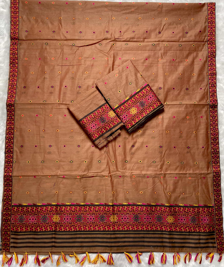 Ready-To-Wear Multi-Dhaga Work AC Cotton* Mekhela Sador