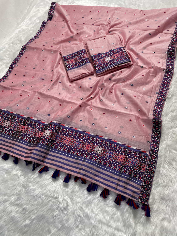 Ready-To-Wear Multi-Dhaga Work AC Cotton* Mekhela Sador