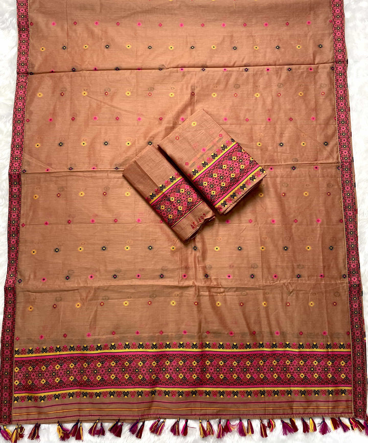 Ready-To-Wear Multi-Dhaga Work AC Cotton* Mekhela Sador