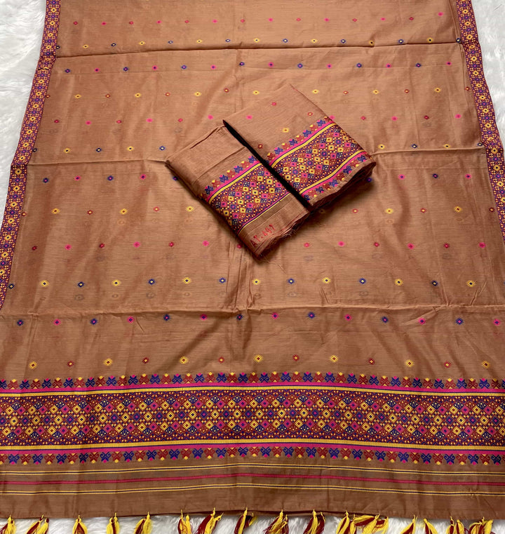 Ready-To-Wear Multi-Dhaga Work AC Cotton* Mekhela Sador