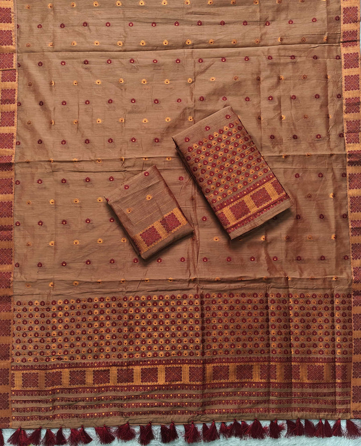 Ready-To-Wear Jari & Dhaga AC Cotton* Mekhela Sador
