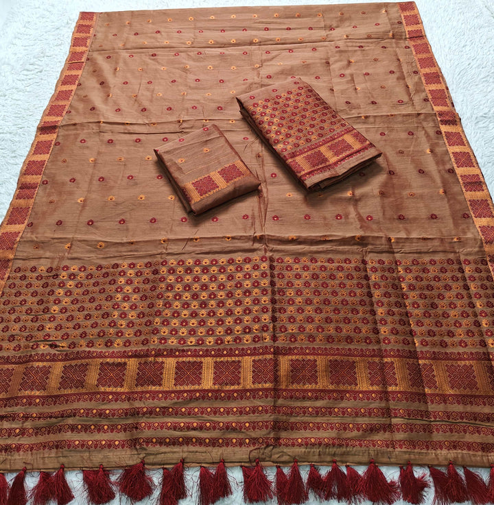 Ready-To-Wear Jari & Dhaga AC Cotton* Mekhela Sador