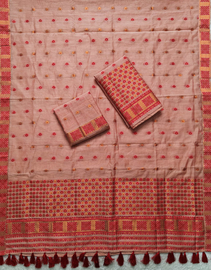 Ready-To-Wear Jari & Dhaga AC Cotton* Mekhela Sador