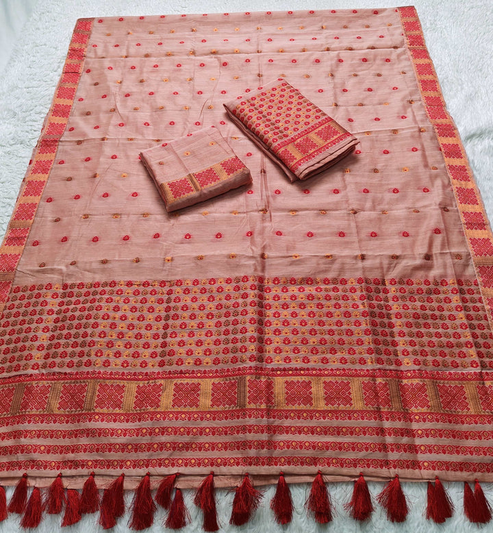 Ready-To-Wear Jari & Dhaga AC Cotton* Mekhela Sador