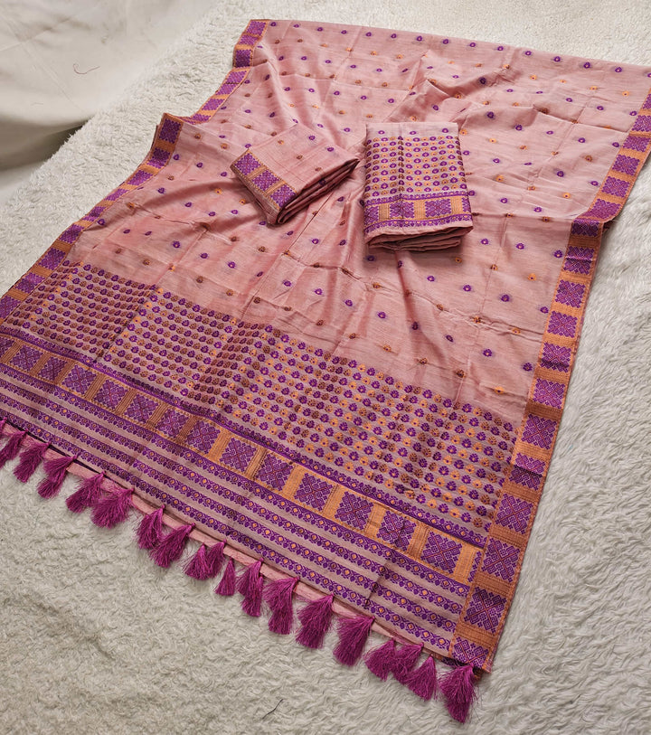 Ready-To-Wear Jari & Dhaga AC Cotton* Mekhela Sador