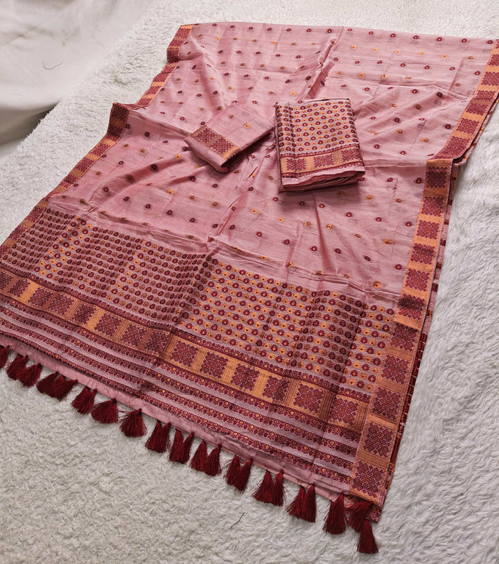 Ready-To-Wear Jari & Dhaga AC Cotton* Mekhela Sador