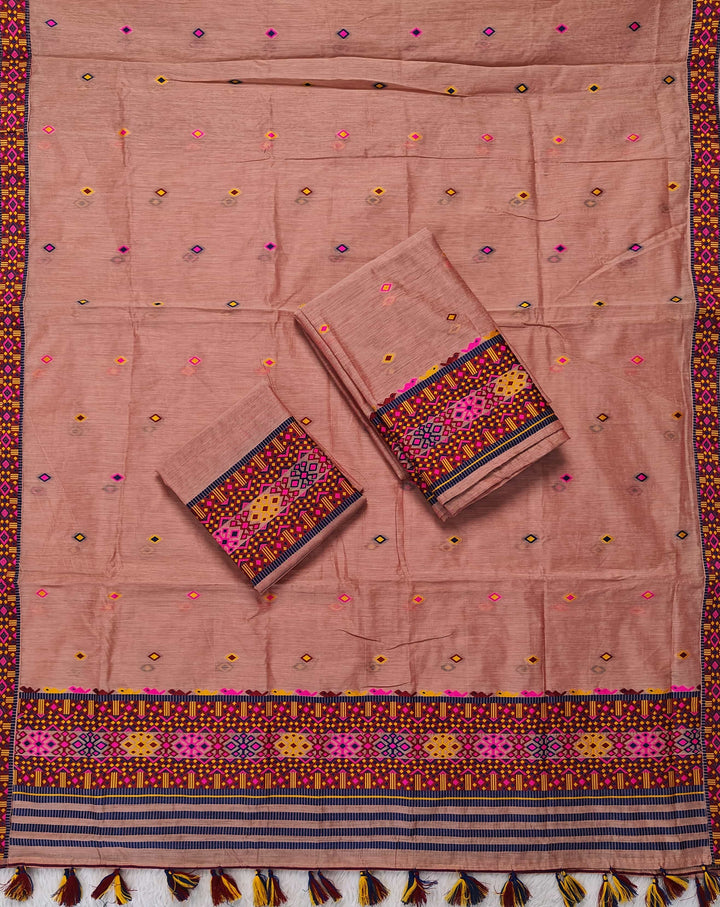 Ready-To-Wear Multi-Dhaga Work AC Cotton* Mekhela Sador