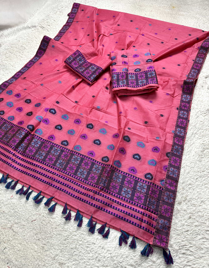 Ready-To-Wear Multi-Dhaga Work AC Cotton* Mekhela Sador