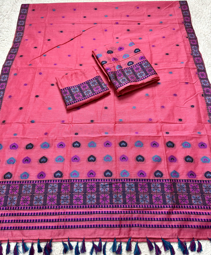 Ready-To-Wear Multi-Dhaga Work AC Cotton* Mekhela Sador