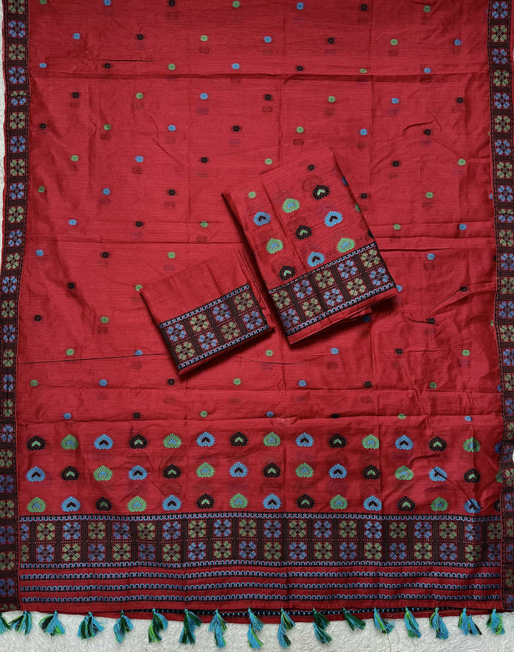 Ready-To-Wear Multi-Dhaga Work AC Cotton* Mekhela Sador