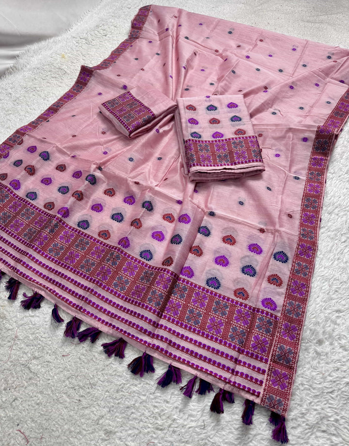 Ready-To-Wear Multi-Dhaga Work AC Cotton* Mekhela Sador